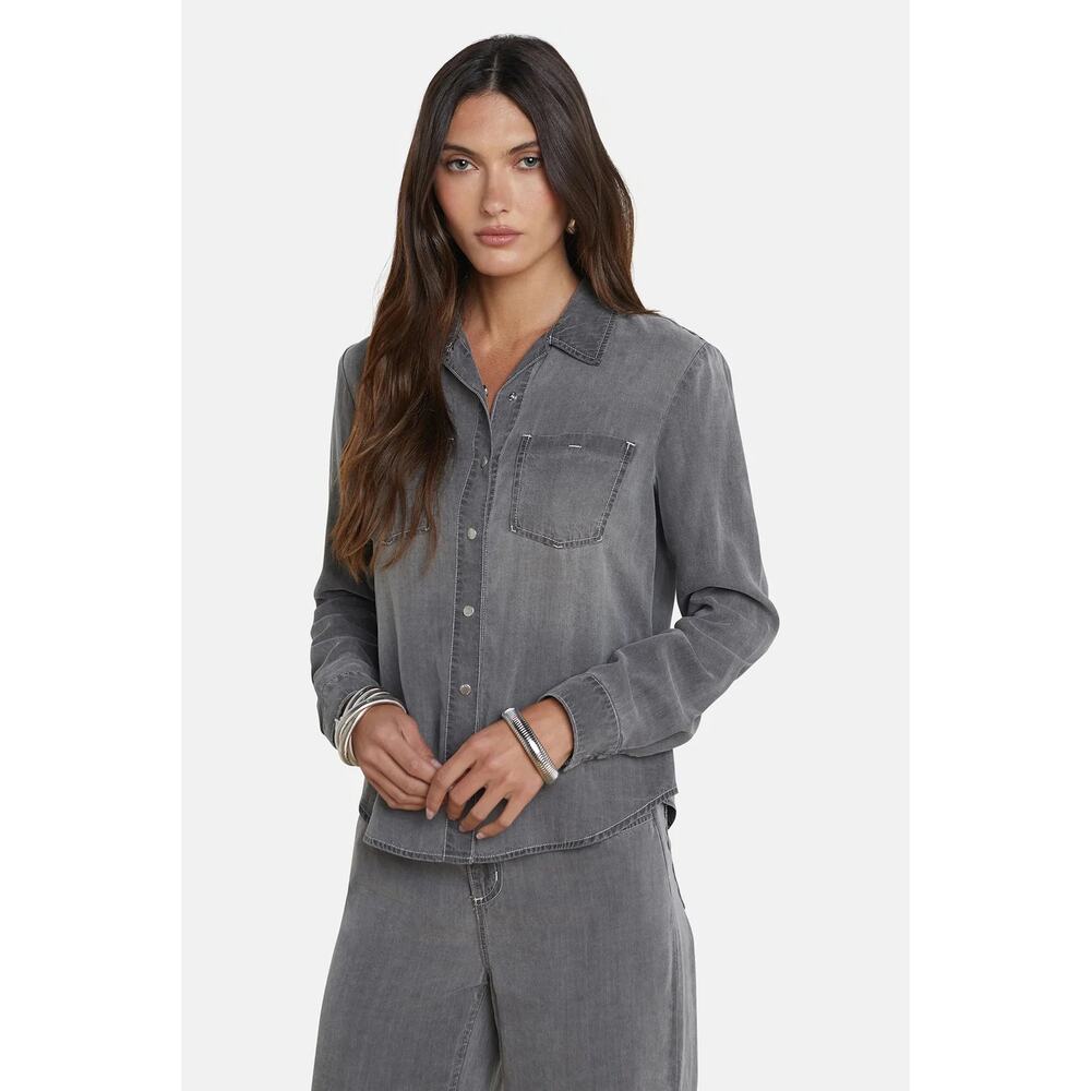$365 New L’agence Isla Denim Shirt Solace - Small